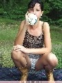 Outdoor balloon fetish with girl